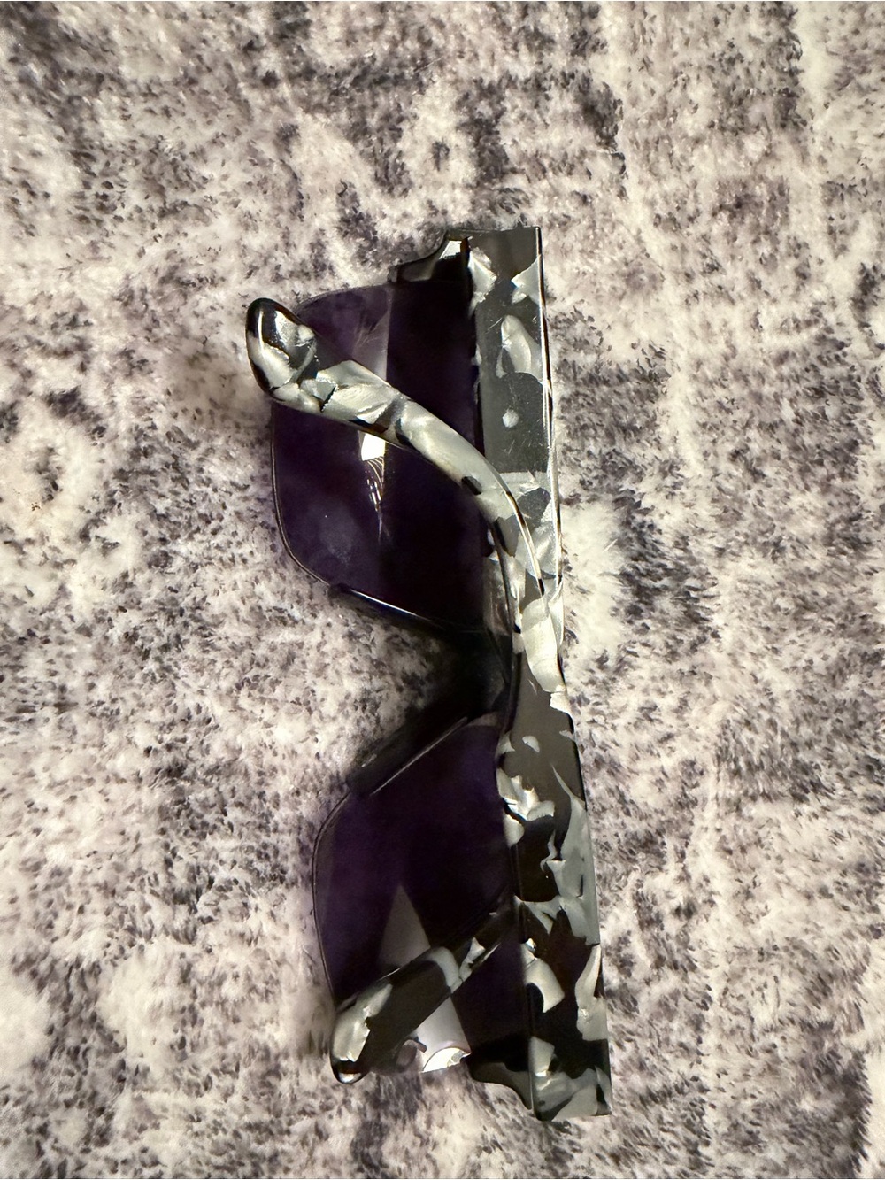 Stylish Black & Purple Tortoiseshell Women's Shield Sunglasses
